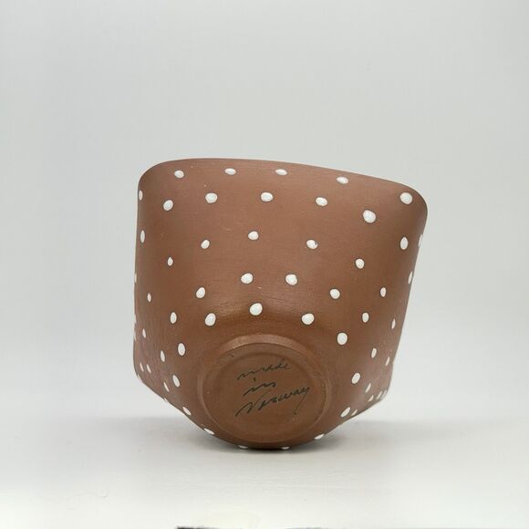 Vintage Graveren Norsk Norway Pottery Bowl Mid Century Modernist Polka Dot 1960s - Picture 2 of 5